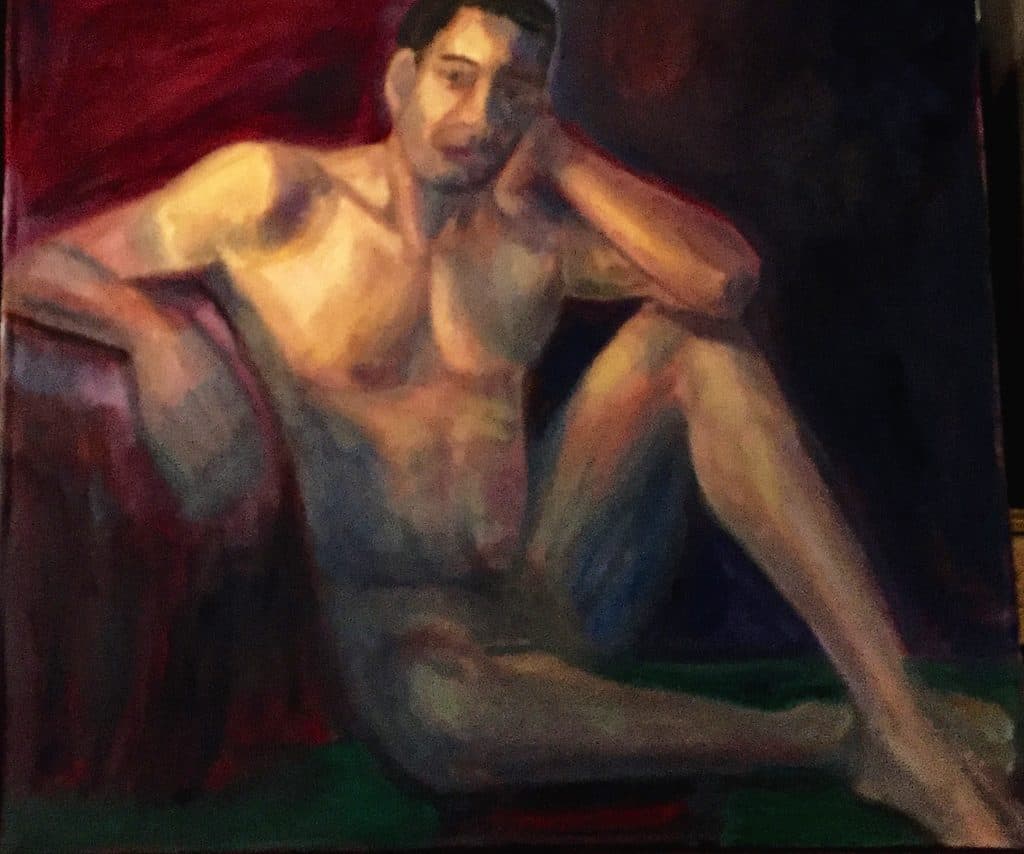 nude man oil painting