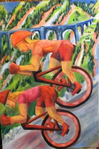 bicycle bike oil painting expressionism