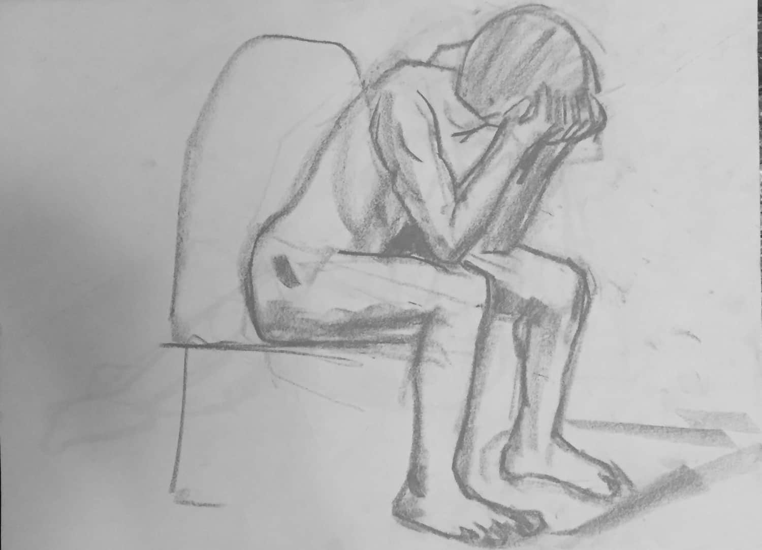 Dejected, Figure Drawings