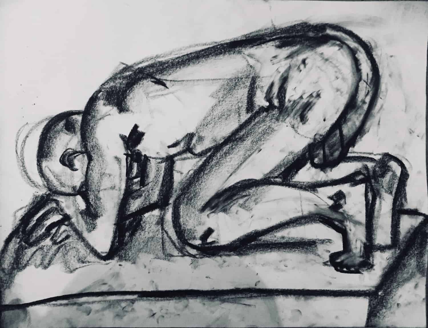 Man on All Fours, Figure Drawings