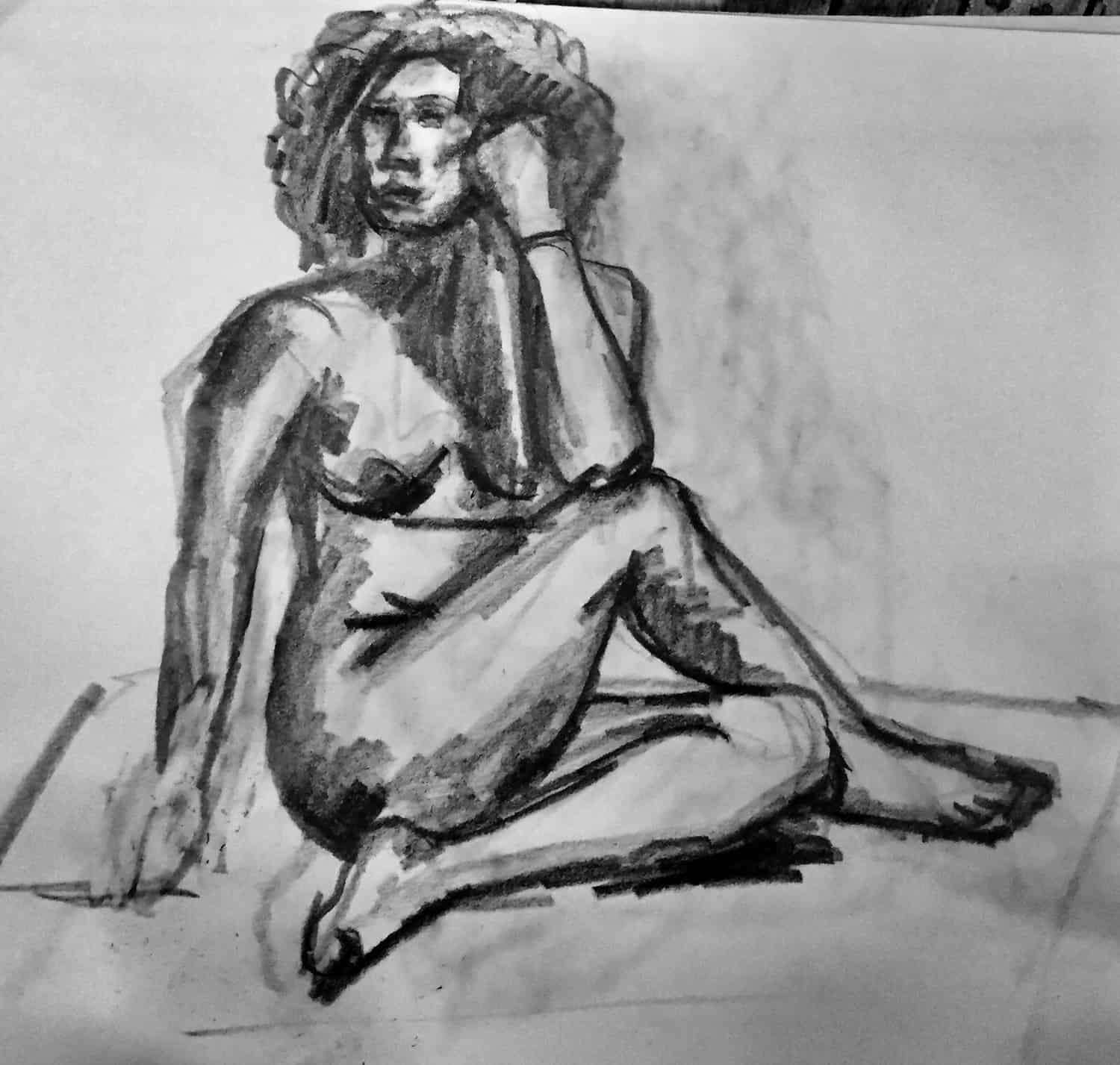 Woman Seated Twisting, Figure Drawings